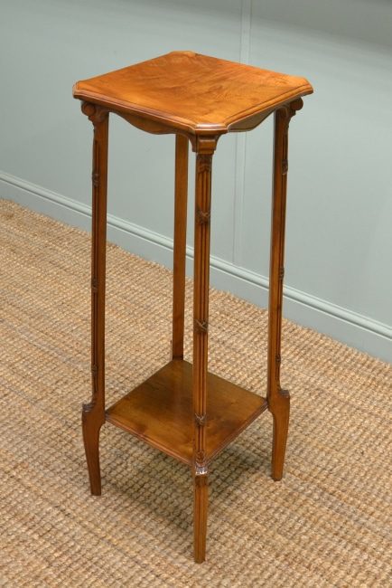 Edwardian Walnut Decorative Antique Plant Stand by John Taylor & Son.