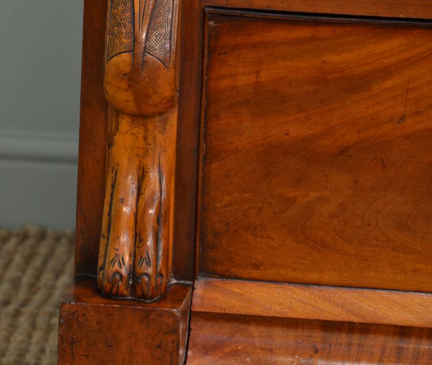 Antique Scottish Chest of Drawers 6 Carved Side Panels.