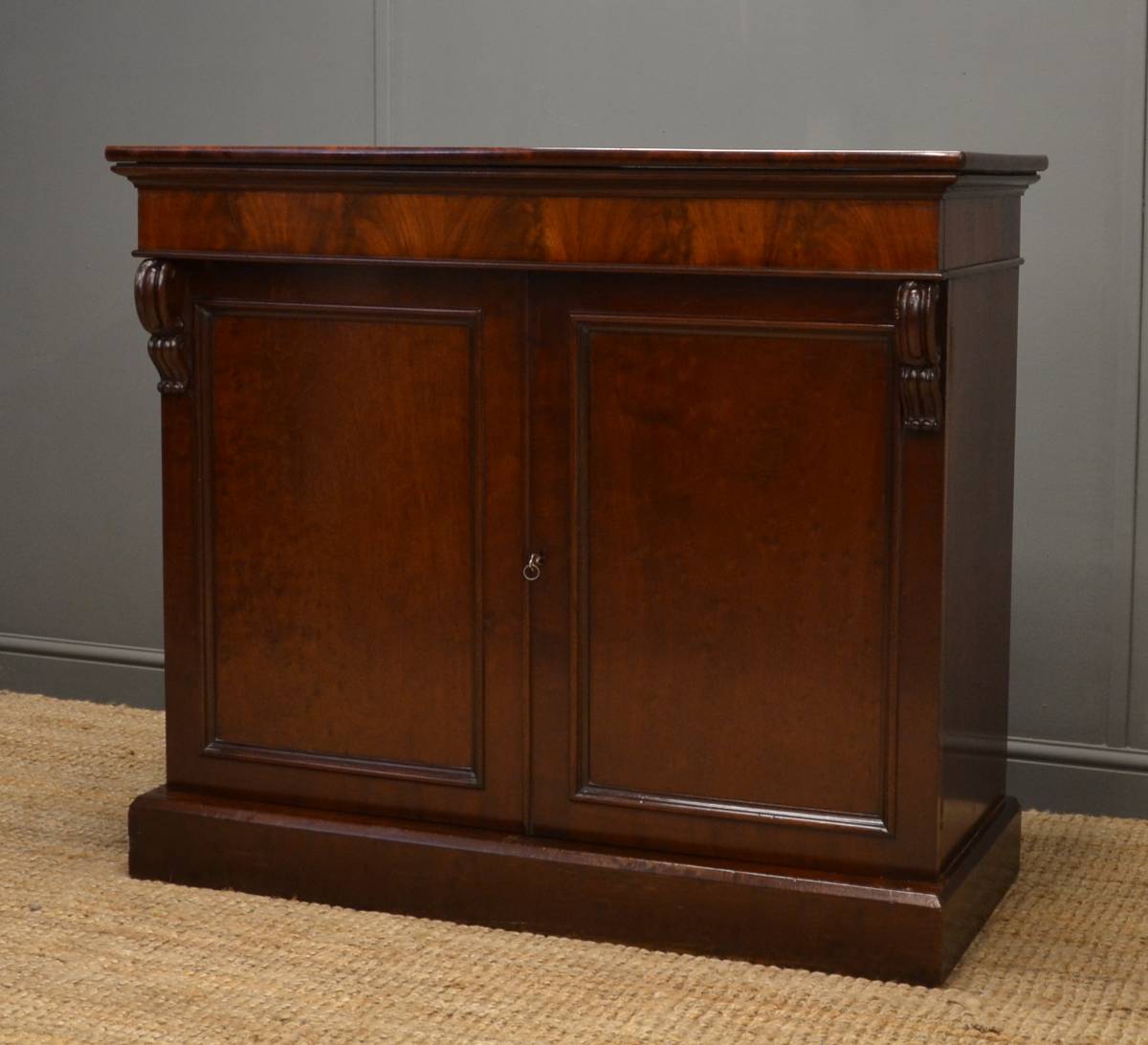 Quality, Regency, Rare, Plum Pudding Mahogany, Antique Cupboard.
