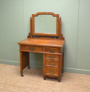 Magnificent ‘Burr’ Pollard Oak Arts & Crafts Antique Dressing Table.