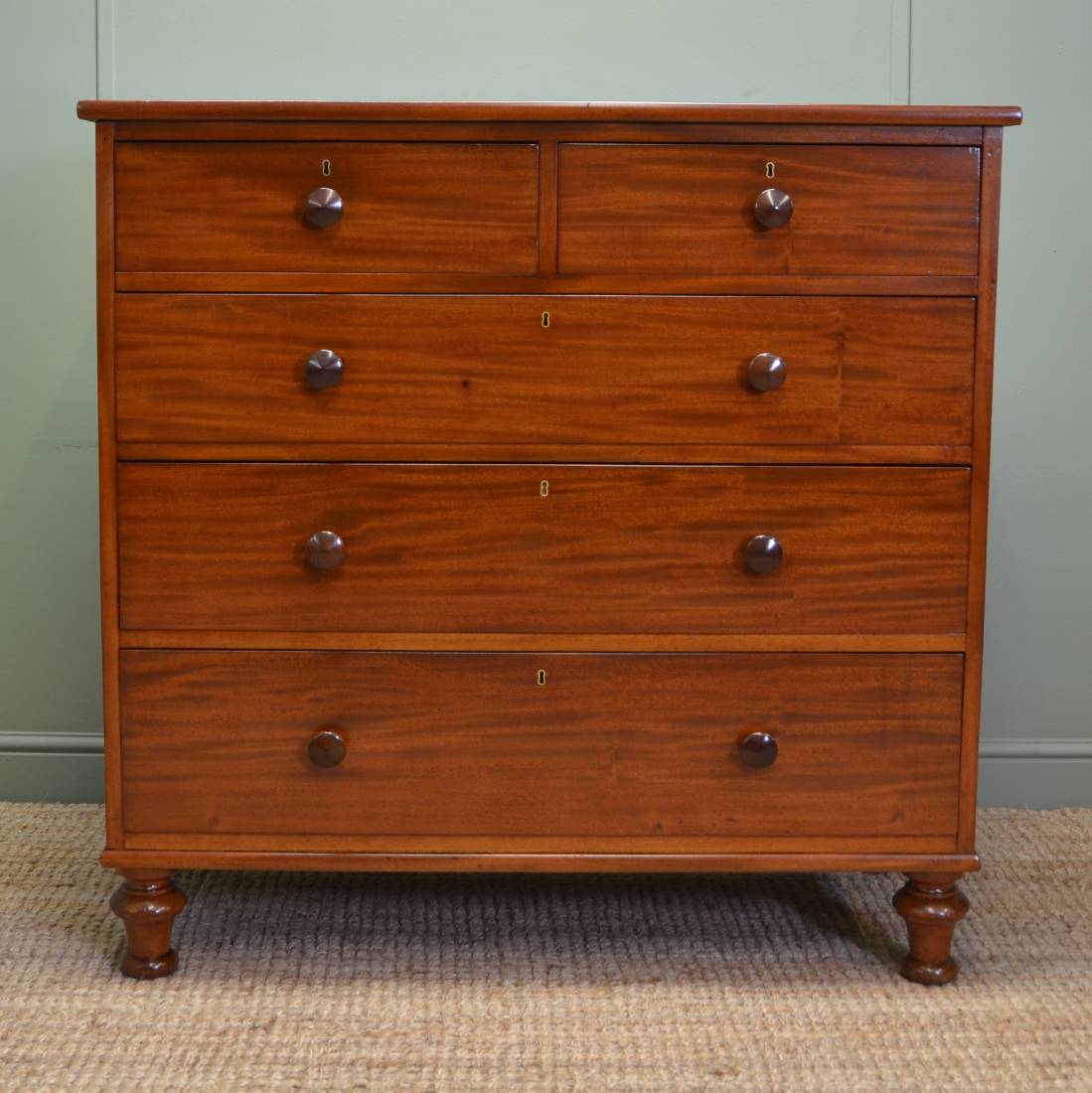 Spectacular Figured Mahogany Victorian Antique Chest Of Drawers