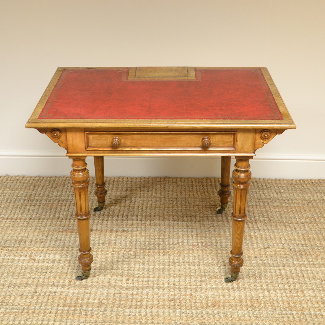 Spectacular John Taylor & Son Antique Victorian Burr Ash Writing Table