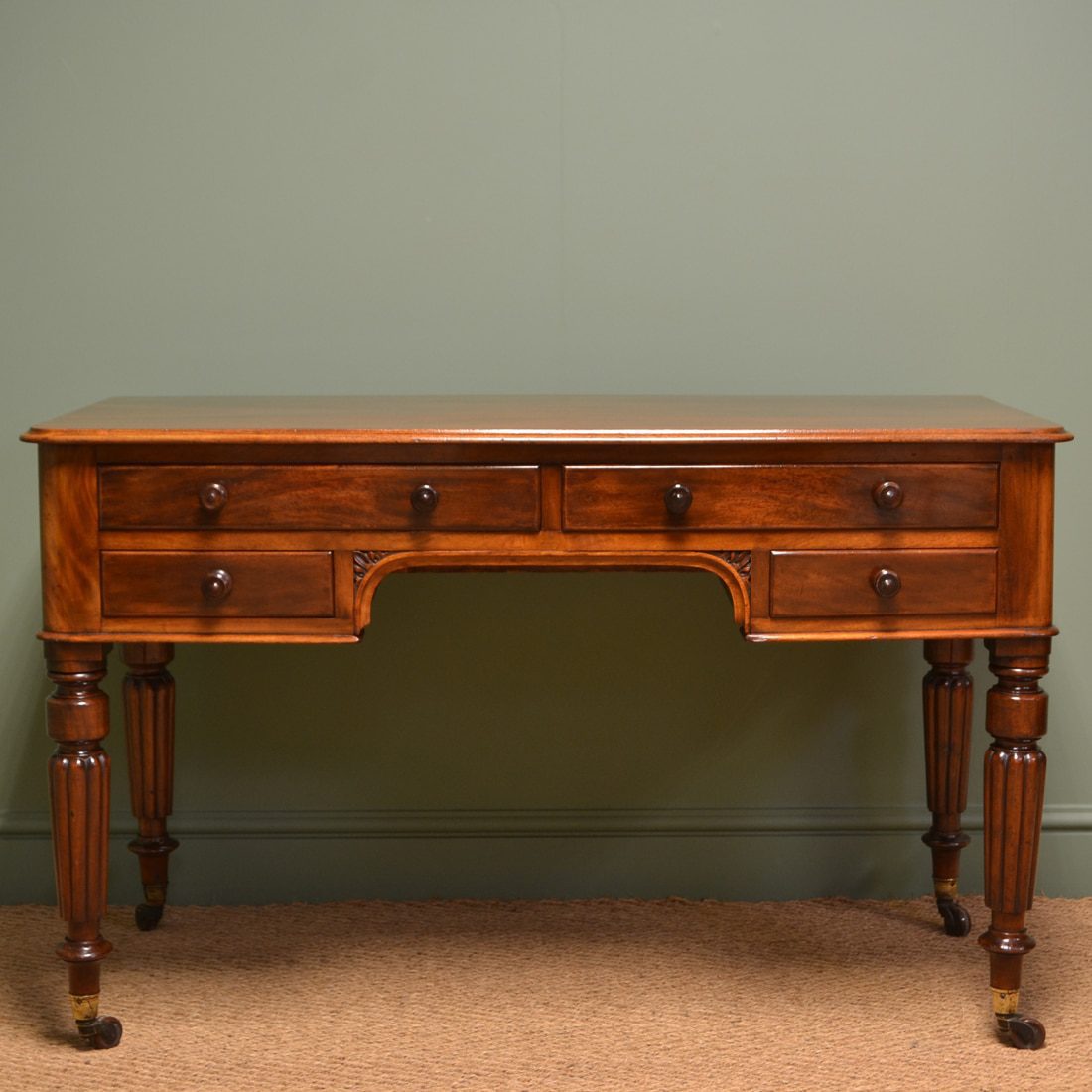 Spectacular Edwards & Roberts Victorian Mahogany Antique Side / Writing Table