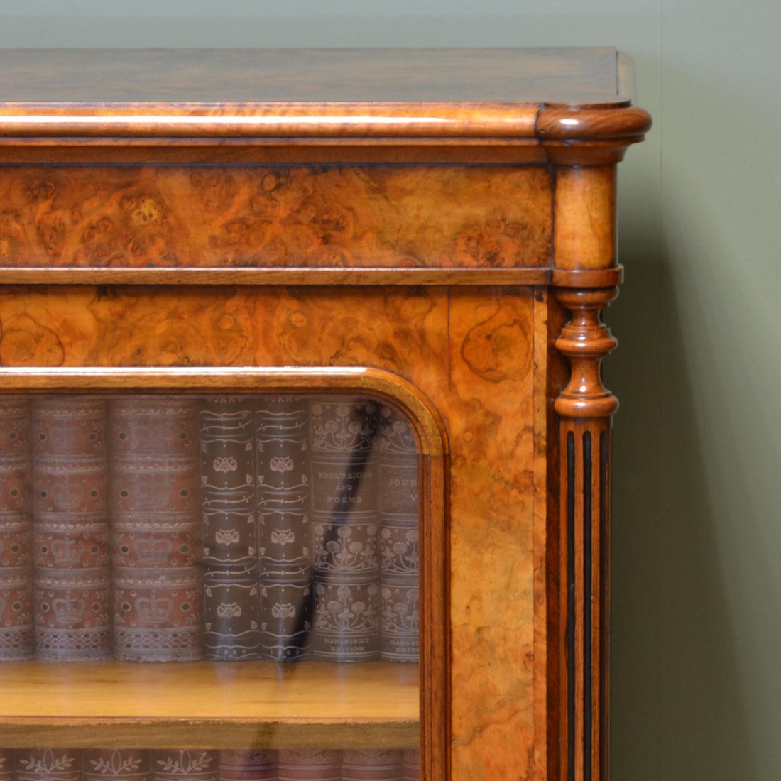 Spectacular Lambs of Manchester Figured Burr Walnut Antique Victorian Cabinet