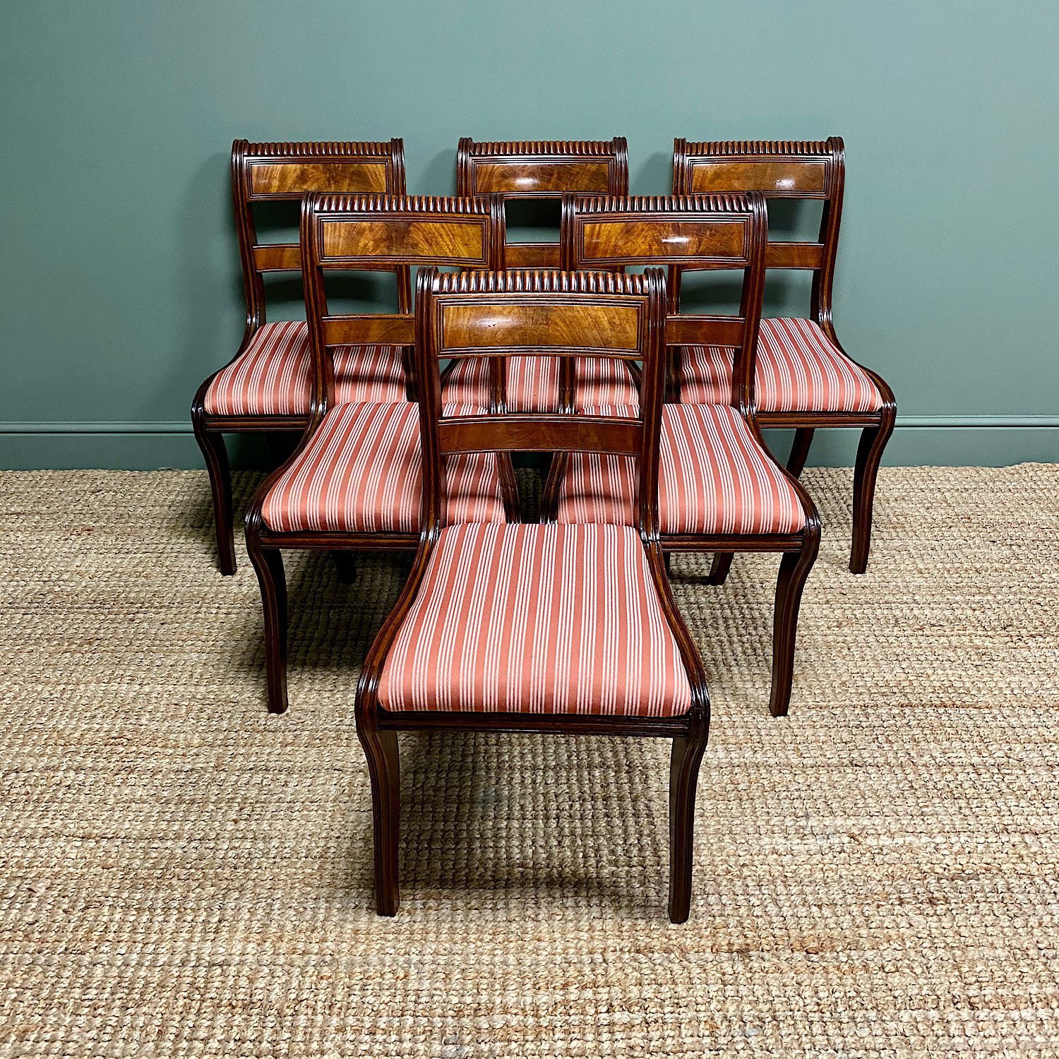 Set of Six Antique Mahogany Regency Dining Chairs of Superb Quality. 1 Set of Six Antique Regency Mahogany Dining Chairs of Superb Quality.