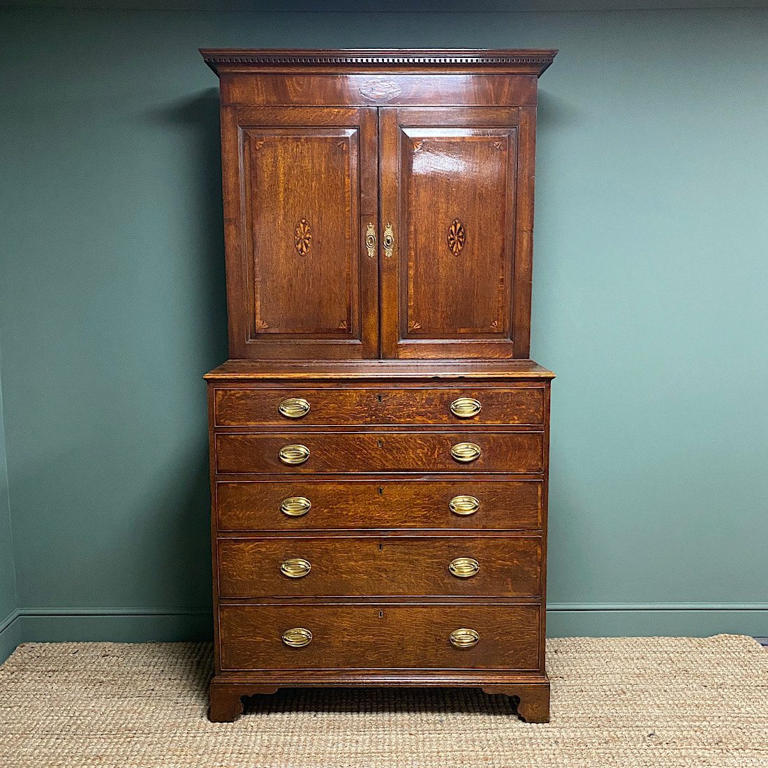 18th Century Oak Country House Antique Secretaire Cupboard 1 18th Century Oak Country House Antique Secretaire Cupboard