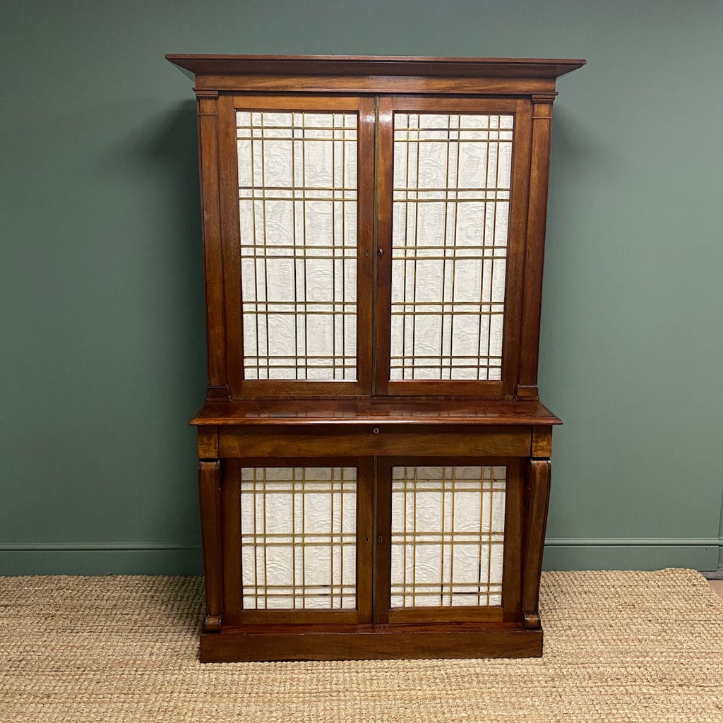 William IV Mahogany Antique Bookcase Cupboard - Charles C Gray 1848