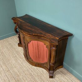 Spectacular Figured Rosewood Serpentine Victorian Antique Credenza