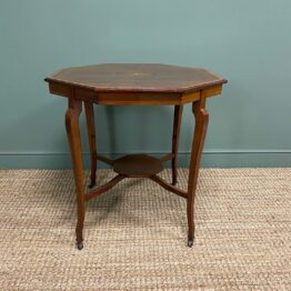 Spectacular Quality Inlaid Mahogany Antique Centre Table / Lamp Table