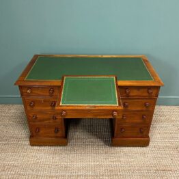 Large Victorian Mahogany Antique Pedestal Desk