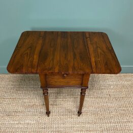 Rare Regency Rosewood Small Antique Pembroke Table