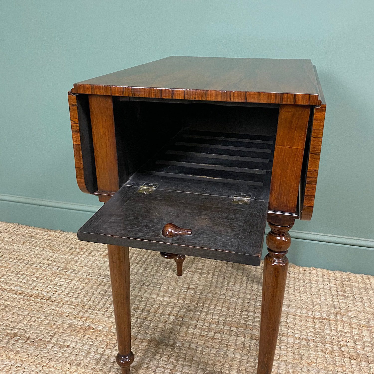 Rare Regency Rosewood Small Antique Pembroke Table 4 Rare Regency Rosewood Small Antique Pembroke Table