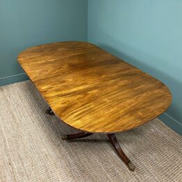 Regency Mahogany Twin Pillar Antique Dining Table
