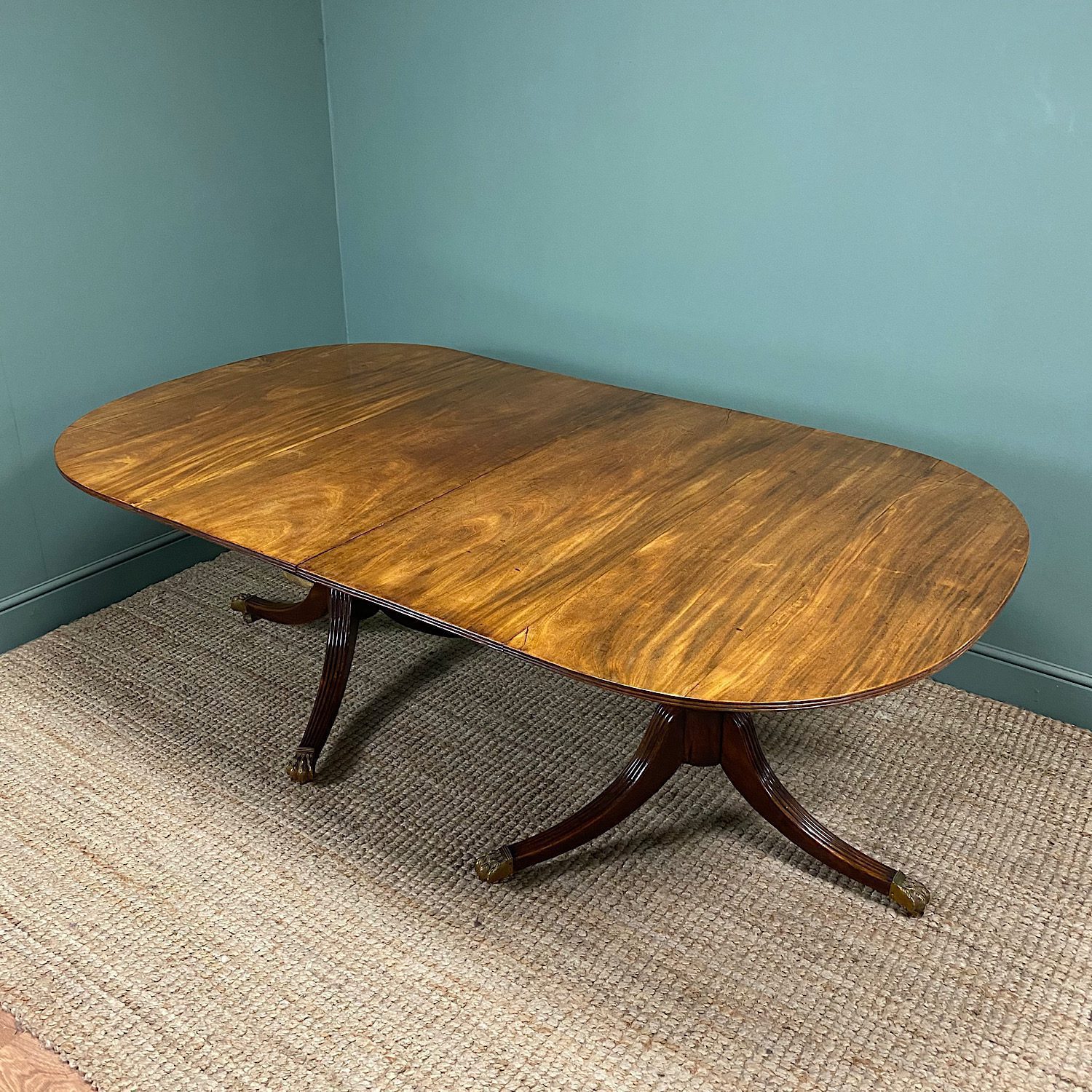 Regency Mahogany Twin Pillar Antique Dining Table 1 Regency Mahogany Twin Pillar Antique Dining Table