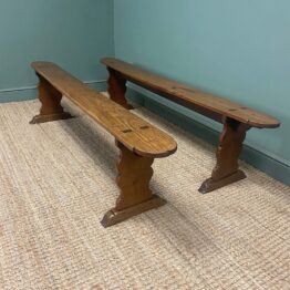 Pair of Period Elm Antique Benches