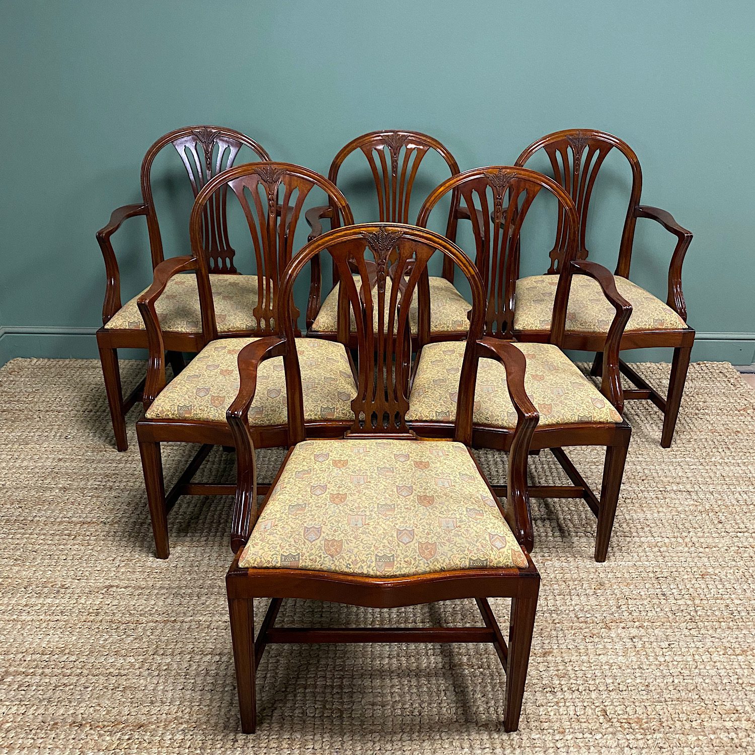 Stunning Set of 6 Antique Edwardian Dining Chairs 1 Stunning Set of 6 Antique Edwardian Dining Chairs
