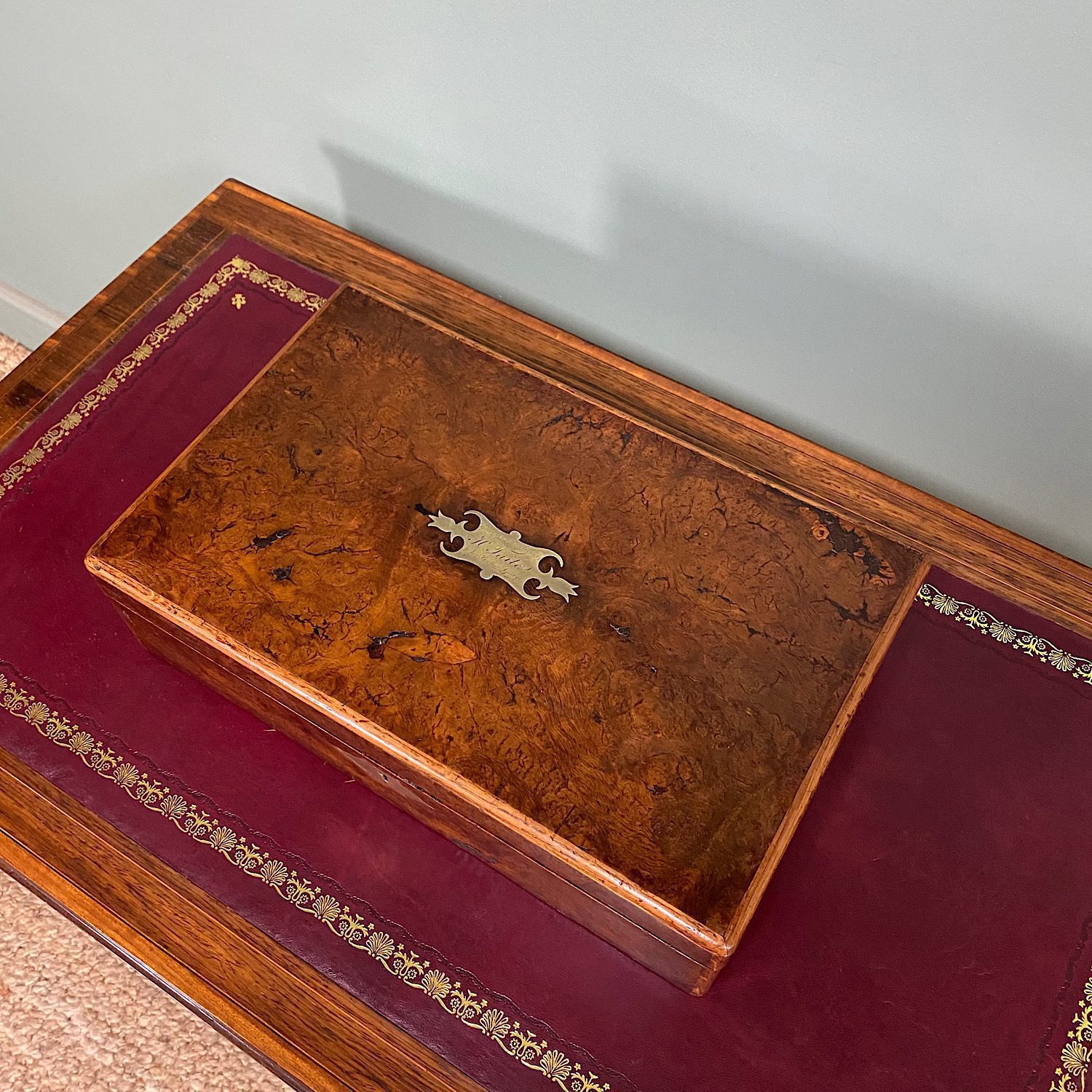 Rare 19th Century Pollard Oak Antique Writing Slope 8 Rare 19th Century Pollard Oak Antique Writing Slope