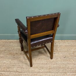 Quality Antique Oak & Leather Desk Chair