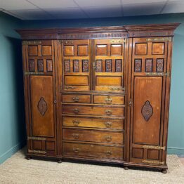 Huge Walnut Antique Victorian Wardrobe by Robson & Sons