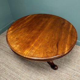 Beautifully Figured Mahogany Circular Antique Dining Table