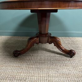 Beautifully Figured Mahogany Circular Antique Dining Table