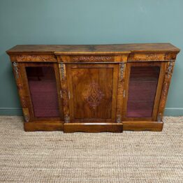 Sensational Figured Victorian Walnut Antique Credenza