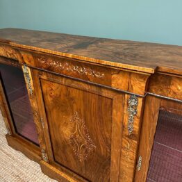 Sensational Figured Victorian Walnut Antique Credenza