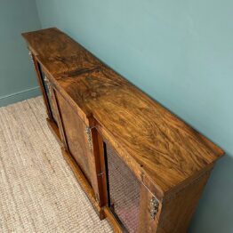 Sensational Figured Victorian Walnut Antique Credenza