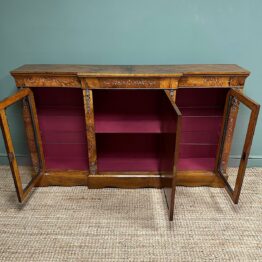 Sensational Figured Victorian Walnut Antique Credenza