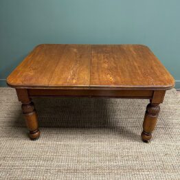 Large Victorian Wind Out Extending Antique Oak Dining Table