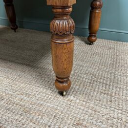 Large Victorian Wind Out Extending Antique Oak Dining Table