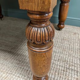 Large Victorian Wind Out Extending Antique Oak Dining Table