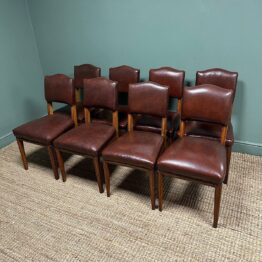 Set of 8 Antique Victorian Oak Dining Chairs