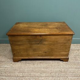 Antique Victorian Pine Bedding Box / Blanket Box