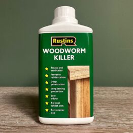 Rustins Woodworm Treatment Fluid | Woodworm Killer - 500ml 1 Rustins Woodworm Treatment Fluid | Woodworm Killer