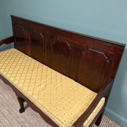 Period Georgian Oak Antique Settle / Bench