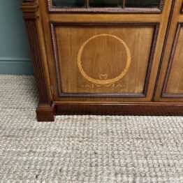 Exhibition Quality Victorian Inlaid Antique Display Cabinet / Bookcase