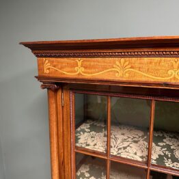 Exhibition Quality Victorian Inlaid Antique Display Cabinet / Bookcase