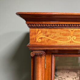 Exhibition Quality Victorian Inlaid Antique Display Cabinet / Bookcase