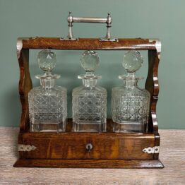 Quality Victorian Oak Antique Tantalus