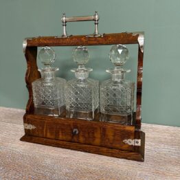 Quality Victorian Oak Antique Tantalus