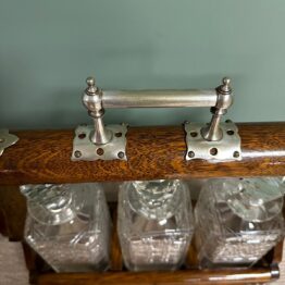 Quality Victorian Oak Antique Tantalus