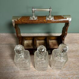 Quality Victorian Oak Antique Tantalus