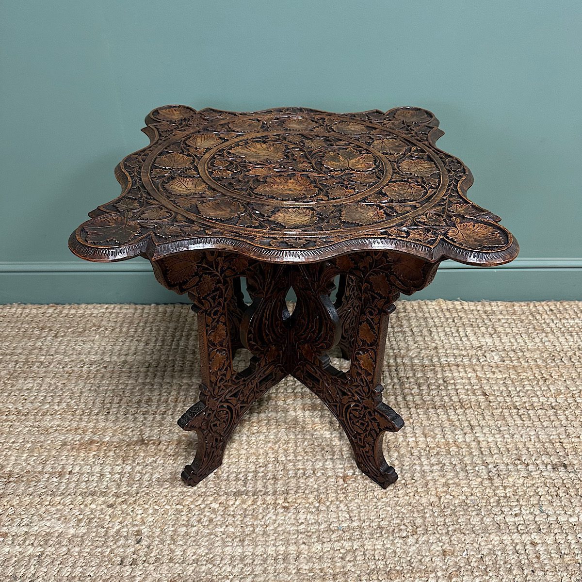 Rare Anglo Indian Antique Carved Table 1 Rare Anglo Indian Antique Carved Table