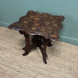 Rare Anglo Indian Antique Carved Table