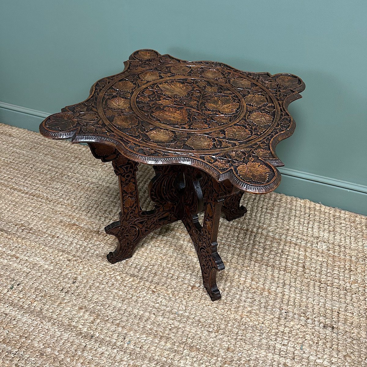 Rare Anglo Indian Antique Carved Table 8 Rare Anglo Indian Antique Carved Table