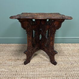 Rare Anglo Indian Antique Carved Table