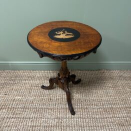 Unusual Black Forest Antique Musical Table