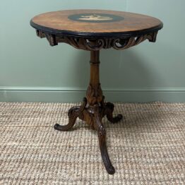 Unusual Black Forest Antique Musical Table