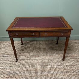 Superb Quality Antique Inlaid Writing Table / Desk by Jas Shoolbred & Co